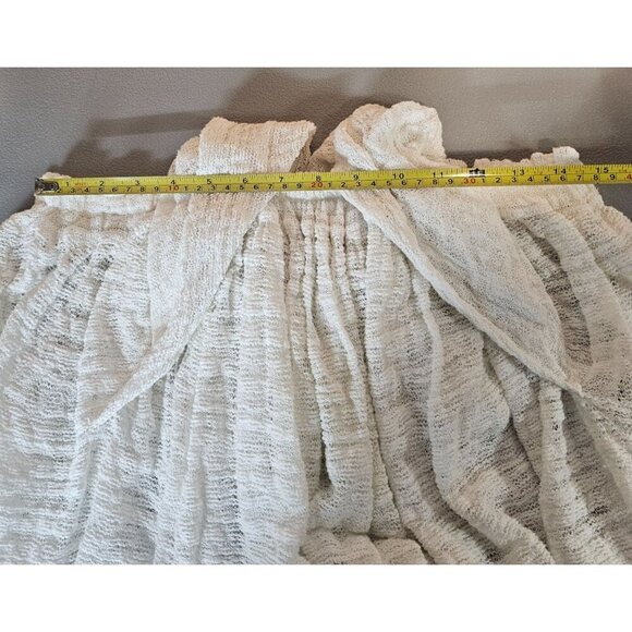 Free People Womens M Ivory Thrill & Frills Off The Shoulder Lace‎ Blouse - Picture 6 of 9